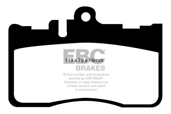 DP41622R - EBC Yellowstuff Brake Pads; Front 2 DP41622R - EBC Yellowstuff Brake Pads; Front - Image 2