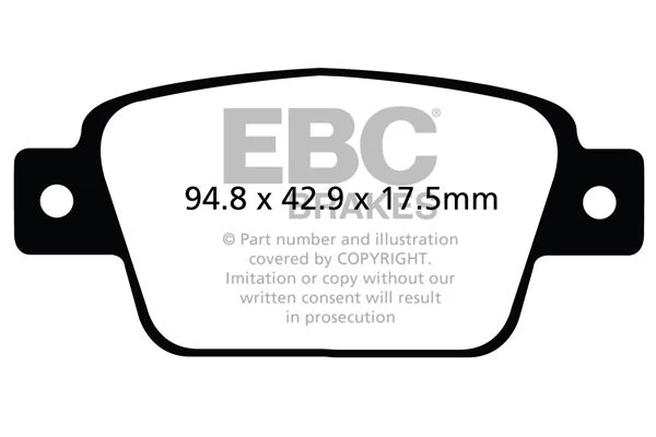 DP22107 - EBC Greenstuff 2000 Brake Pads; Rear 2 DP22107 - EBC Greenstuff 2000 Brake Pads; Rear - Image 2