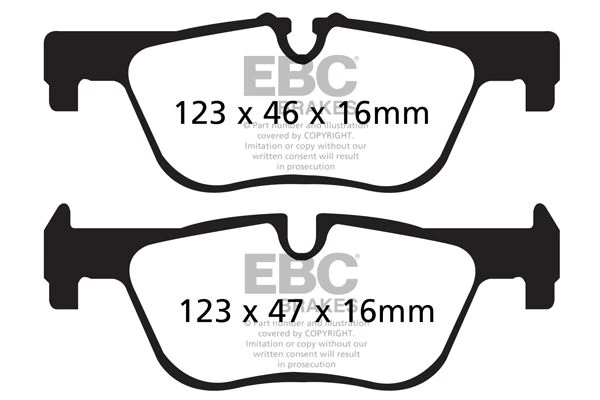 DP42132R - EBC Yellowstuff Brake Pads; Rear 2 DP42132R - EBC Yellowstuff Brake Pads; Rear - Image 2