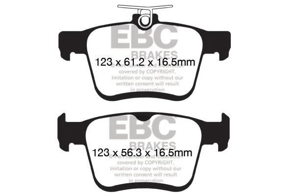 DP42153R - EBC Yellowstuff Brake Pads; Rear 2 DP42153R - EBC Yellowstuff Brake Pads; Rear - Image 2