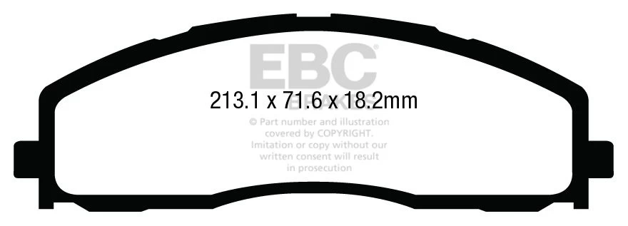 DP43015R - EBC Yellowstuff Brake Pads; Front 2 DP43015R - EBC Yellowstuff Brake Pads; Front - Image 2