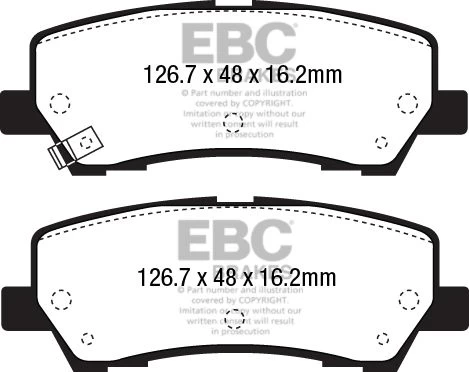 DP43043R - EBC Yellowstuff Brake Pads; Rear 2 DP43043R - EBC Yellowstuff Brake Pads; Rear - Image 2