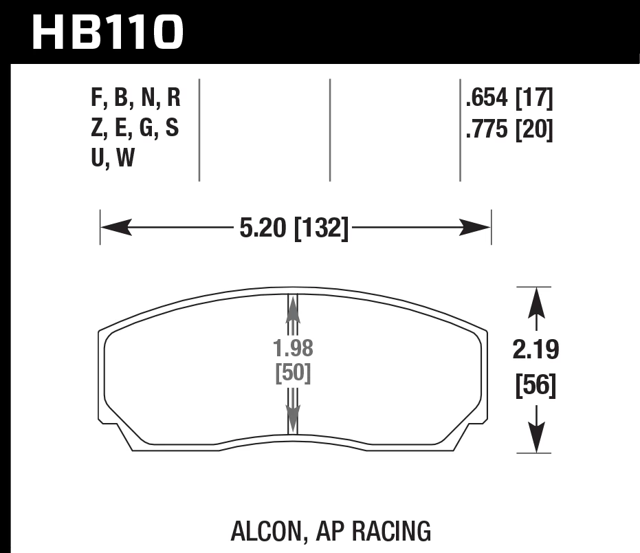 HB110D.654 - Hawk ER-1 Brake Pads; 2 HB110D.654 - Hawk ER-1 Brake Pads; - Image 2