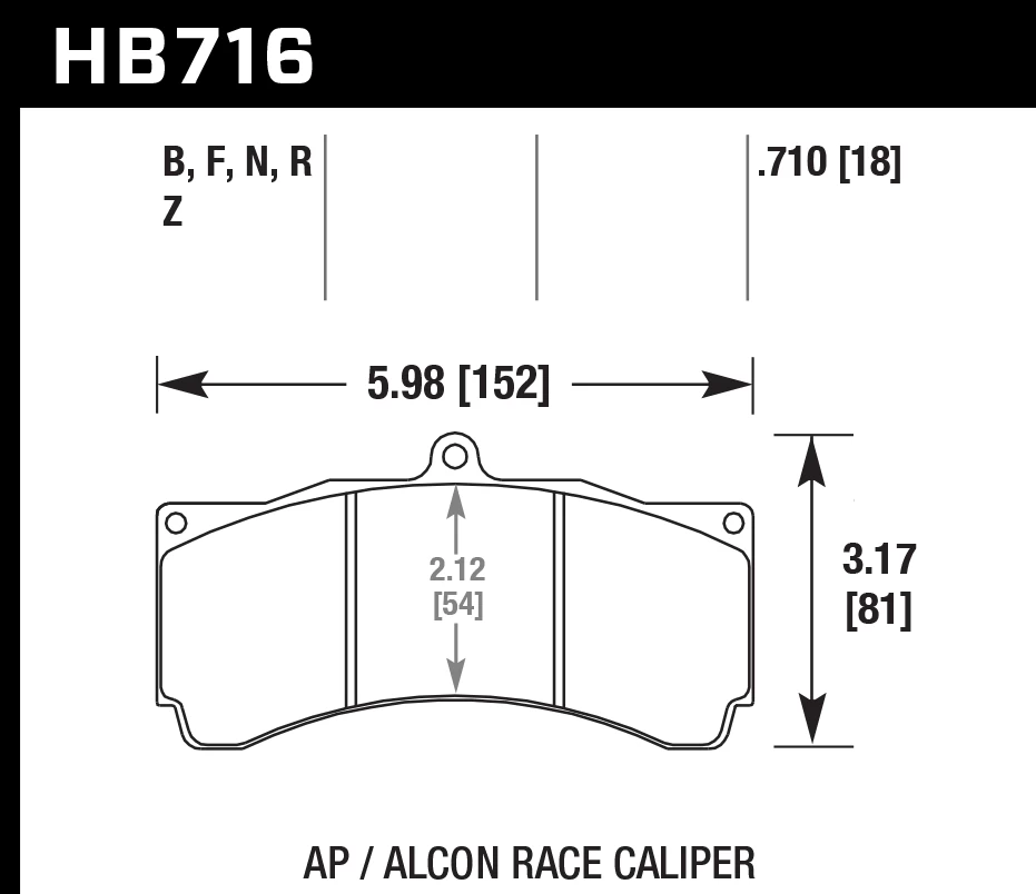 HB716F.710 - Hawk HPS Brake Pads; 2 HB716F.710 - Hawk HPS Brake Pads; - Image 2